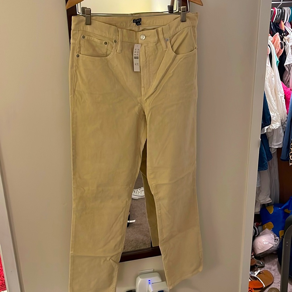 BNWT J Crew Tall vintage straight pant corduroy SZ 32 Tall Pale Bone